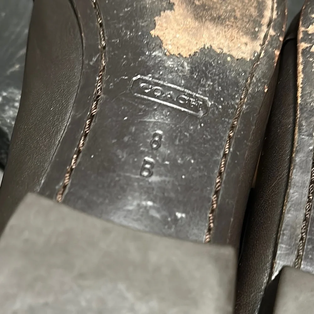 COACH Eileen Dark Chocolate Loafers with Gold-Tone Branded Horsebit Accent